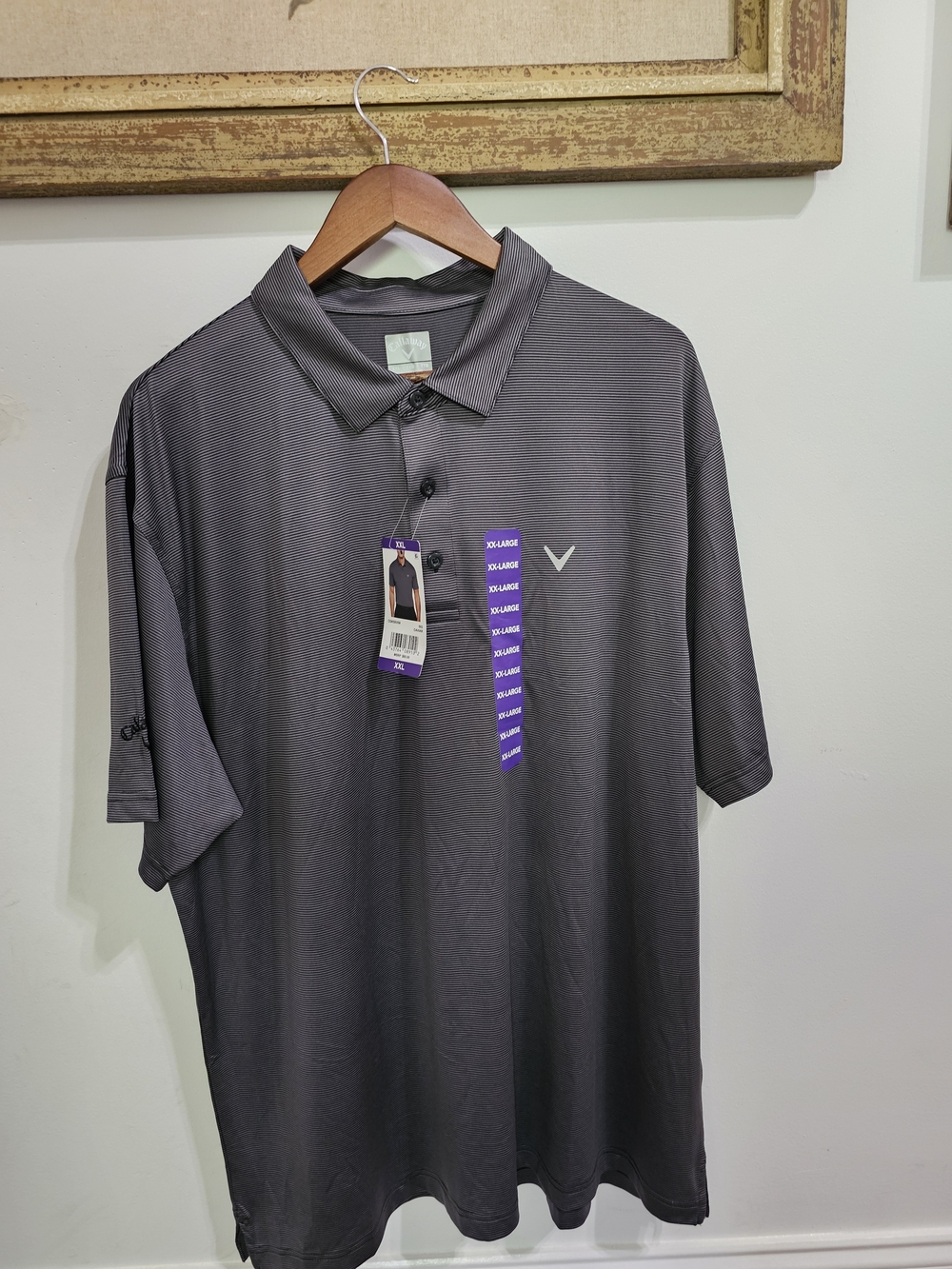 Callaway Golf Polo Shirt XXL Gray Performance Stretch Moisture Wicking NWT Golf